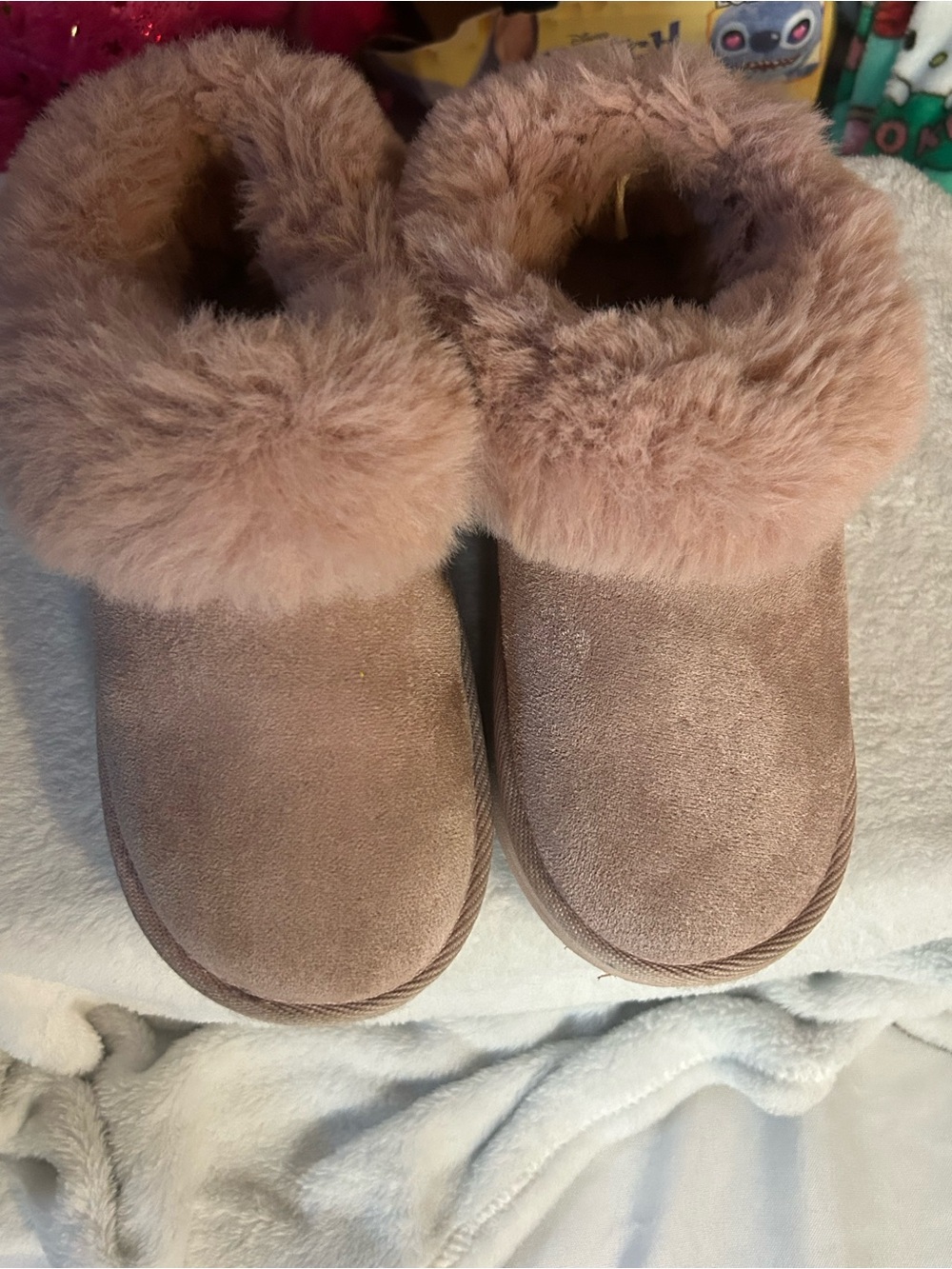 The Children's Place Plush Faux-Fur Cuff Slippers - Blush Pink